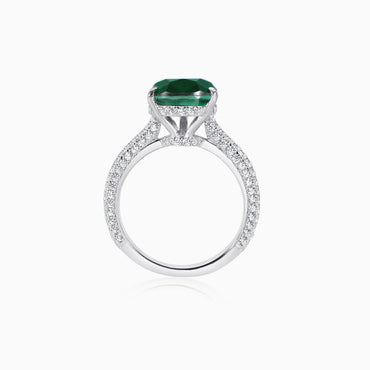 Emerald Pear Cut Micro-Pavé Ring