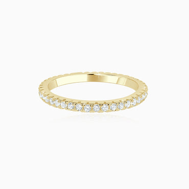 Micro Pavé Eternity Band - Yellow Gold