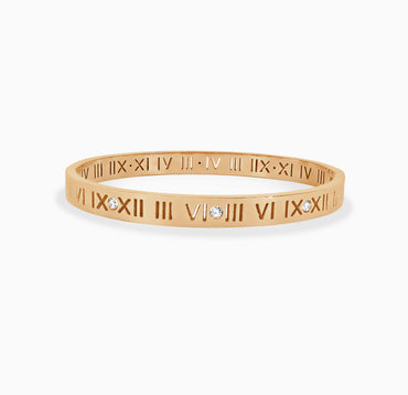 Oval Bracelet Stamped - Rose Gold