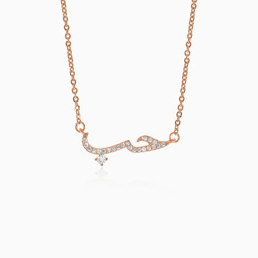 'Love' Micro Pavé Necklace - Rose Gold