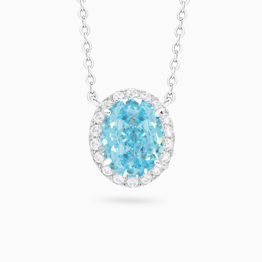 4ct Oval Cut Halo Pendant Setting