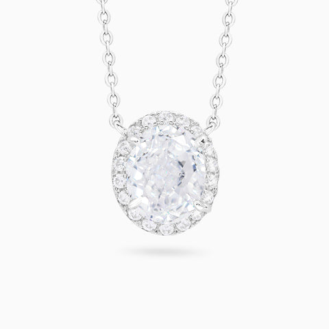 4ct Oval Cut Halo Pendant Setting
