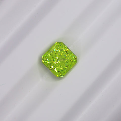Lime Green 2.5ct Square Radiant Cut NOXA Diamond