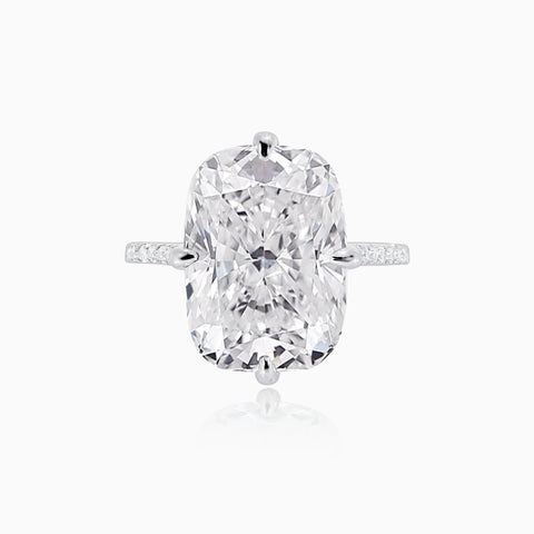 6.8 Carat Cushion Cut Micro Pavé Ring