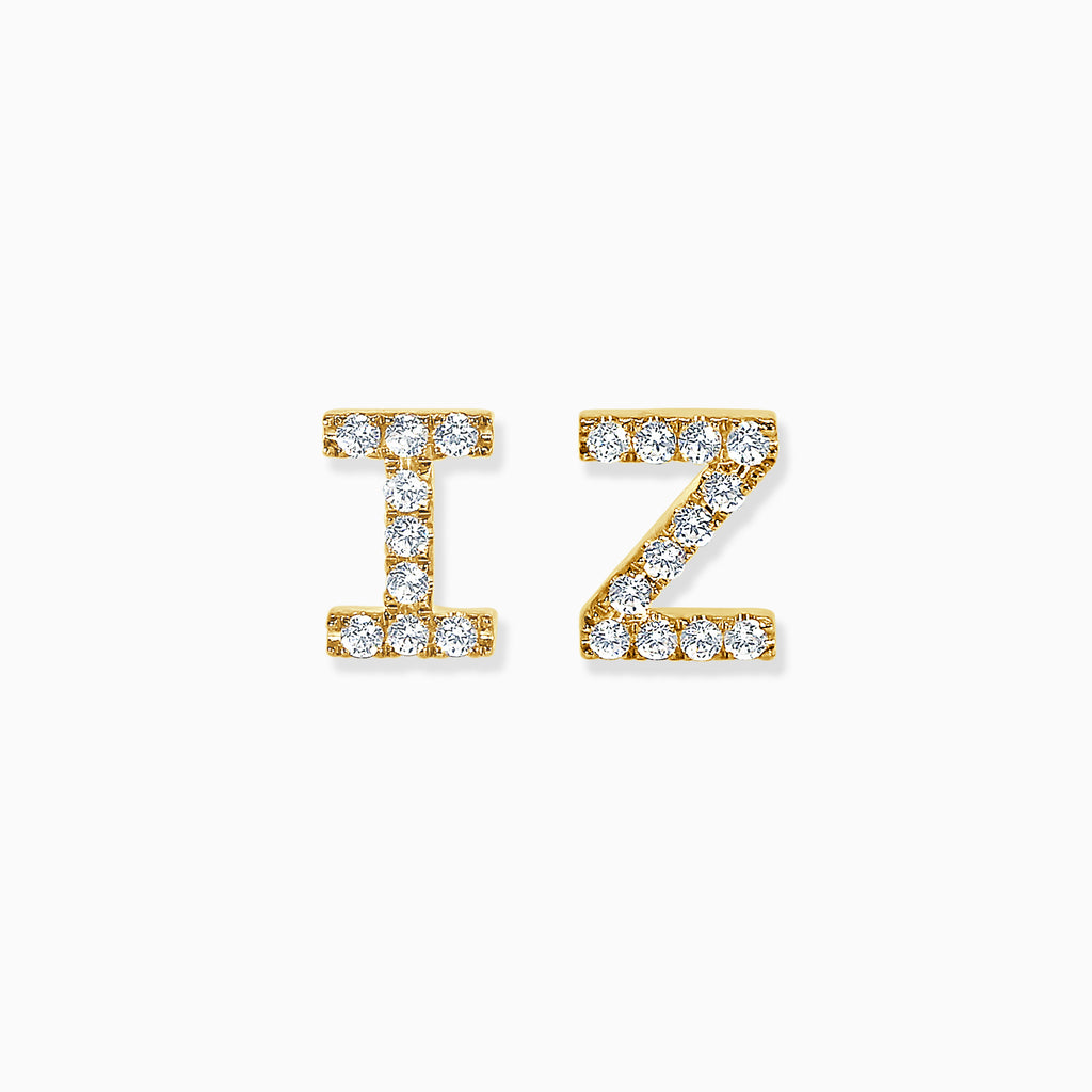 Initial Stud Earrings