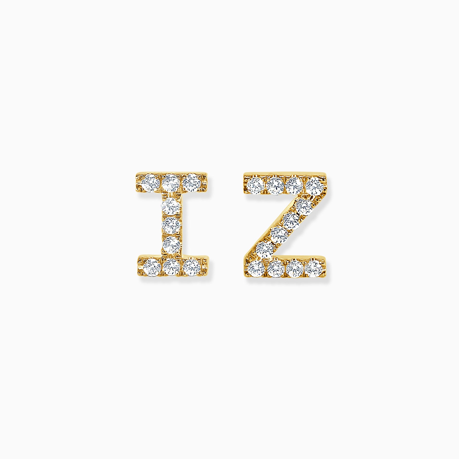 Initial Stud Earrings