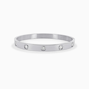 Oval Bracelet Studded - Silver