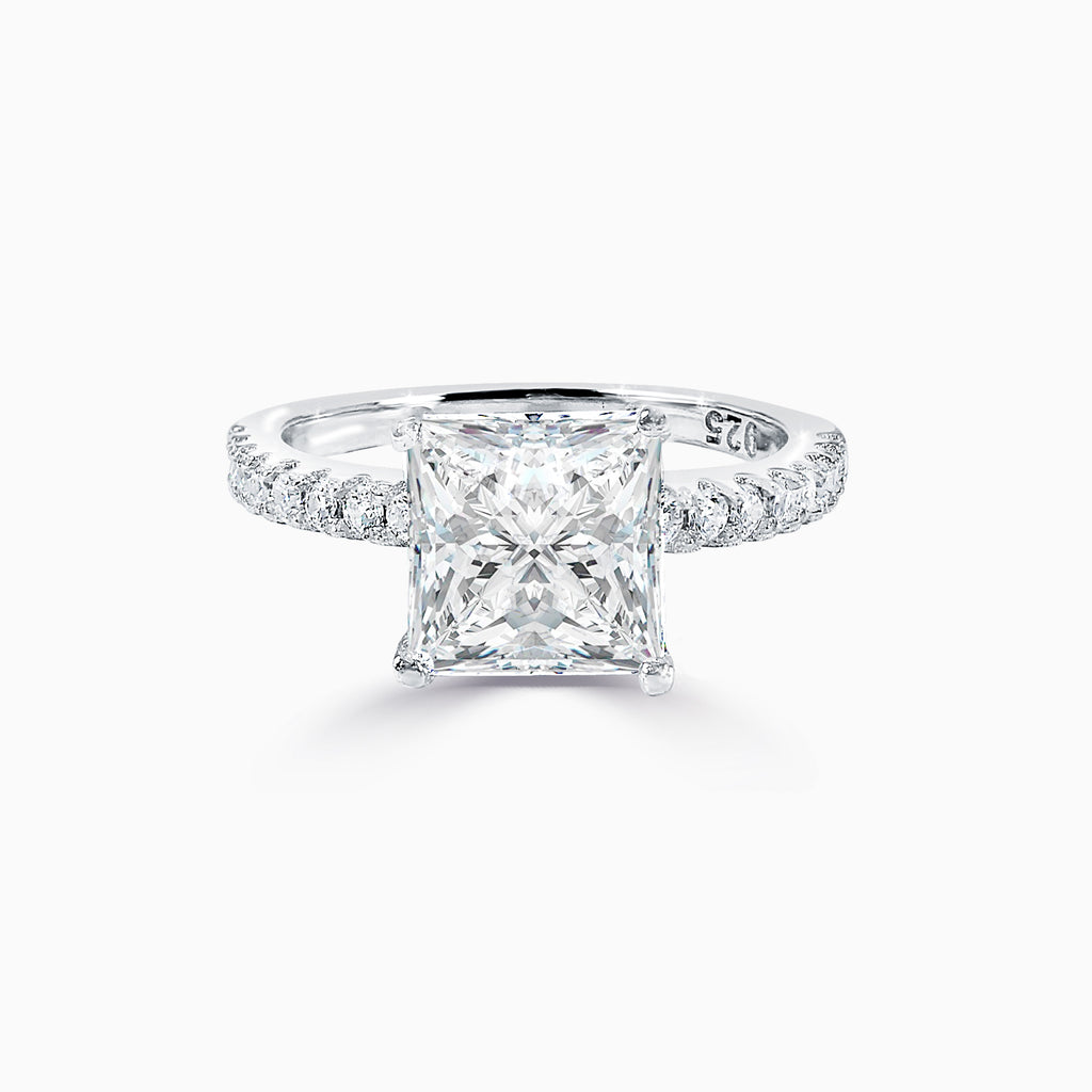 2ct Princess Cut Micro Pavé Ring