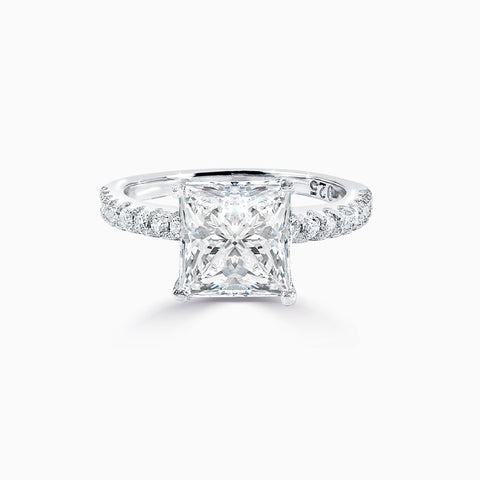 2ct Princess Cut Micro Pavé Ring