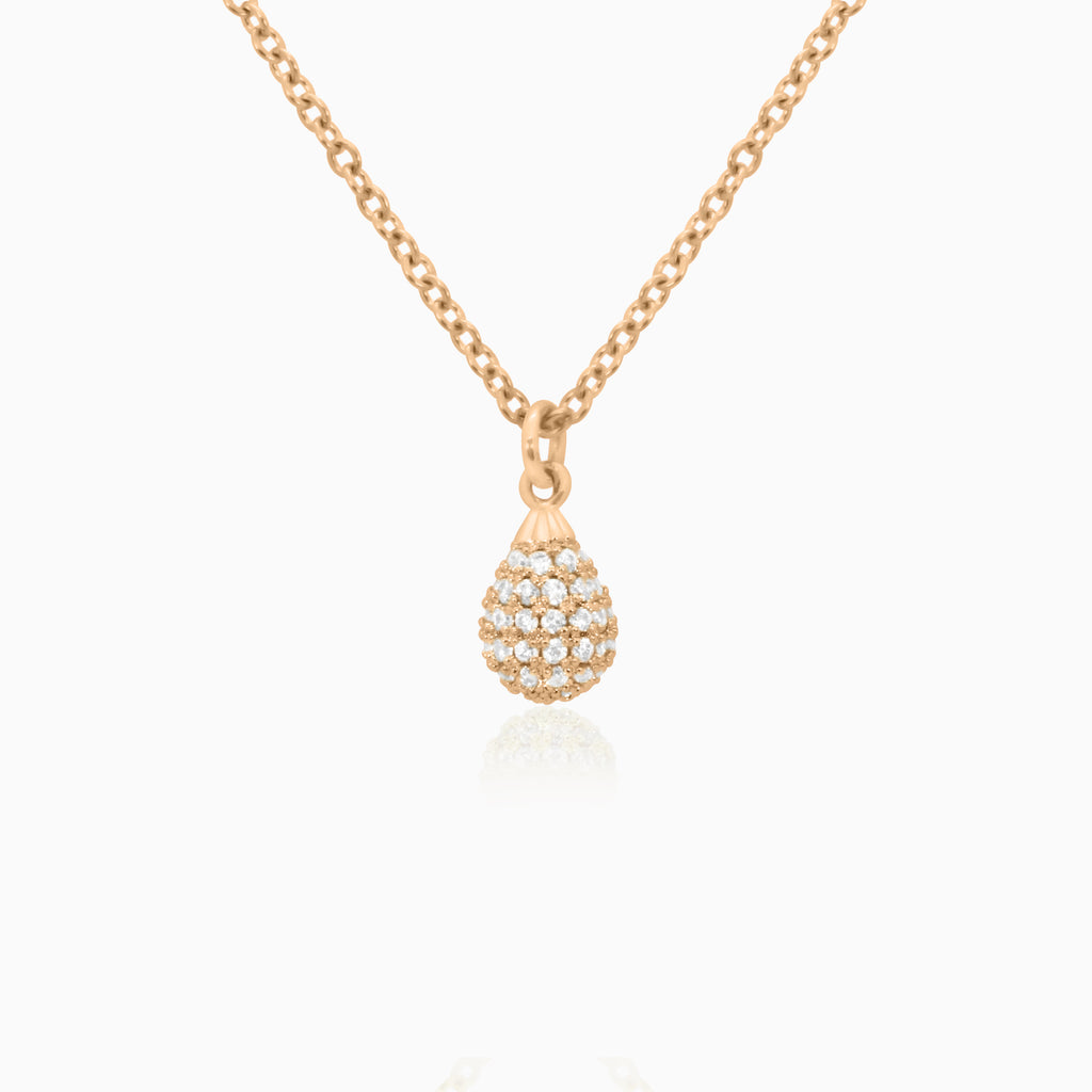 Micro Pavé Drop Pendant - Rose Gold