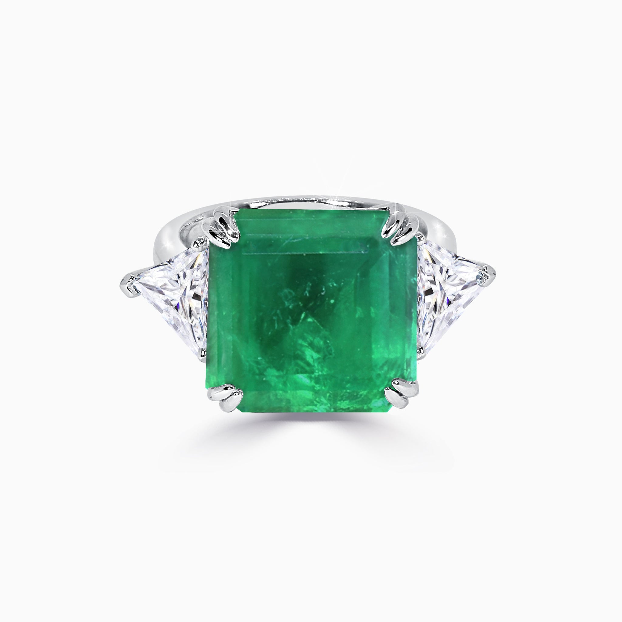 9ct Emerald Three Stone Ring