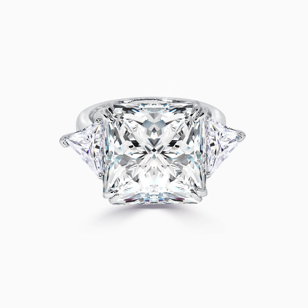 8.5ct Princess Cut Three Stone Ring