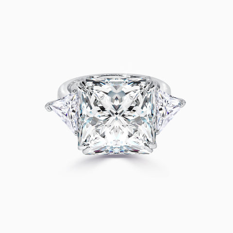8.5ct Princess Cut Three Stone Ring