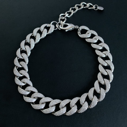 Cuban Choker Necklace - Silver