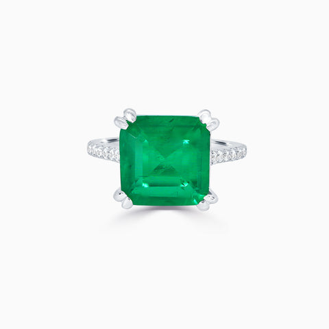 6ct Emerald Square Cut Ring