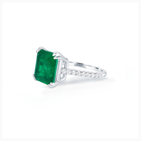 6ct Emerald Square Cut Ring