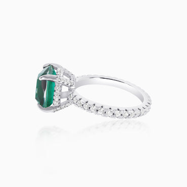 5ct Emerald Cushion Cut Ring
