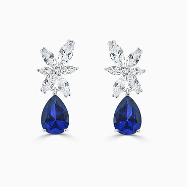 Pear Cut Sapphire & Marquise Cut Earring